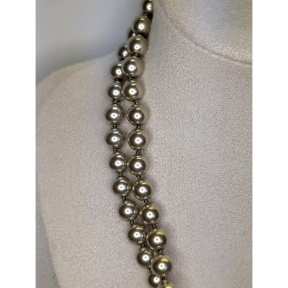 3 for $30 Vintage gold single strand long high quality faux pearl knotted - Picture 5 of 9